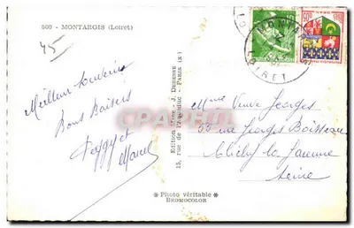 Montargis — Herinnering aan de stad — Uitgave MAGE - J. Derenne — Achterkant