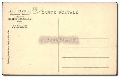 CADILLAC-sur-GARONNE (Gironde) — Puerta de la Mar — Periódicos, Cadillacs — Reverso