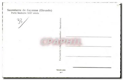 Sauveterre de Gironde — Brama Saubotte z XIII wieku — Wydawnictwo Gontier — Rewers
