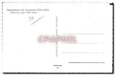 Drzwi Świętego Legera w Sauveterre-de-Guyenne — XIII wiek — Wyłączność Librairie Gontier — Rewers