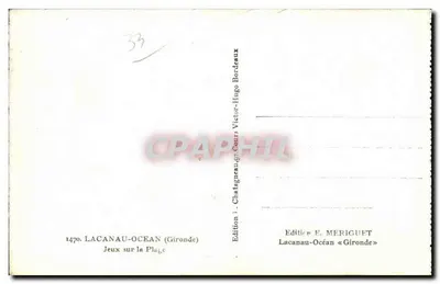 Gioco sulla spiaggia — Lacanau-Océan (Gironde) — Edizione E. MERIGUET — Verso