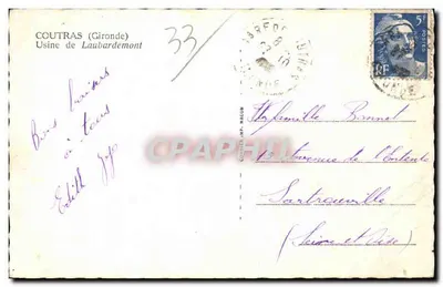 Couttras (Gironde) — Fabriek van Laubardemont — uitgever 'Oim' — Achterkant
