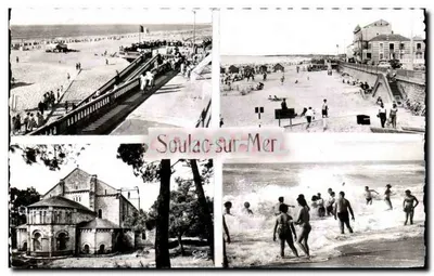 Soulac-sur-Mer — vista da praia, do porto, da igreja e dos banhistas — Éditions Gilbert