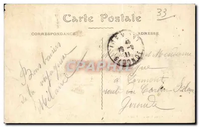 Bilhete postal antigo Libourne Avenues da República — Verso