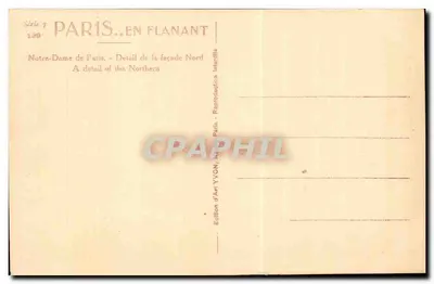Nossa Senhora de Paris — Detalhe da fachada norte — Edição de Arte YVON — Verso