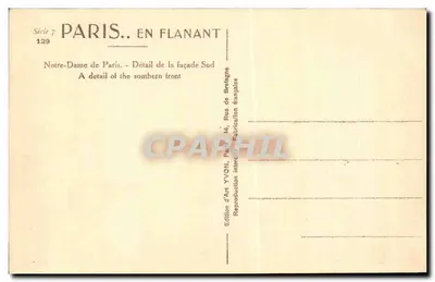 Notre-Dame w Paryżu — Szczegół fasady południowej — Wydawnictwo Art YVON — Rewers
