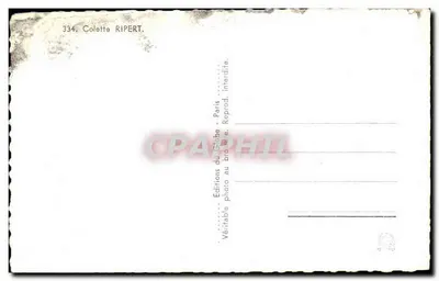 Bilhete postal semimoderno Cinema Ator Atriz Colette Ripert — Verso