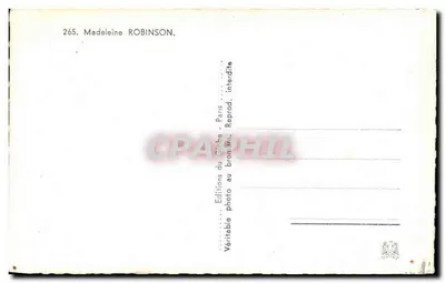 Madeleine ROBINSON — portret w czarno-białym — Éditions du Globe, Paryż, nr 265 — Rewers