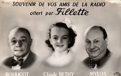Lembrete dos seus amigos da rádio — Boulicot, Claude Bethy, Mylos — oferecido por Fillette