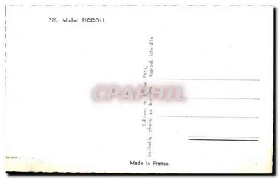 Michel Piccoli — uśmiechnięty portret z fajką — Studio Harcourt — Rewers