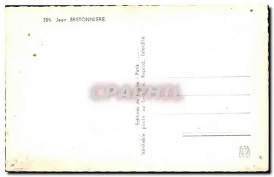 Jean Bretonnière — portret — Wydawnictwo Globe, Paryż, nr 205 — Rewers