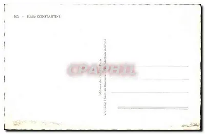 Półnowoczesna pocztówka Aktor Kina Eddie Constantine — Rewers