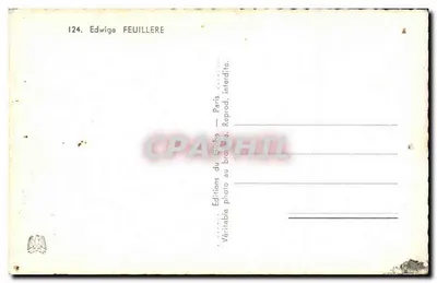 Bilhete postal semimoderno Ator Atriz Cinema Edwige Feuillere Cigarette — Verso