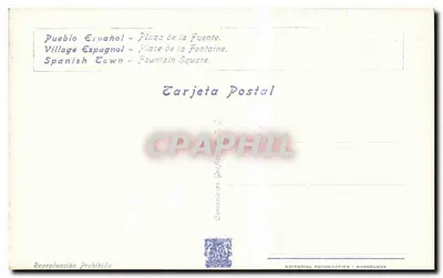 Pueblo Español — Plaza de la Fuente — Exposição Internacional de Barcelona 1929 — Verso