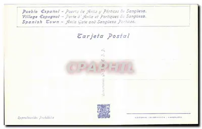 Drzwi Ávily i portyki Sangüeszy — Wystawa Międzynarodowa w Barcelonie 1929 — B-33 — Rewers