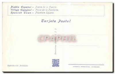 Pueblo Español — Plac Fontanny — Wydawca Editorial Fotográfica - Barcelone, nr B-41 — Rewers