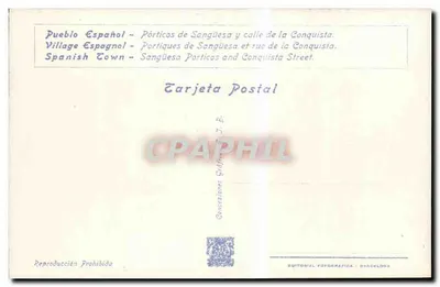 Pueblo Español — Portyki Sangüesy i ulica Conquista — Editorial Fotográfica, Barcelona, n° B-56 — Rewers