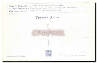 Escadas de Santiago de Compostela — Exposição Internacional de Barcelona 1929 — Editorial Fotográfica, Barcelona, n° B-7 — Verso