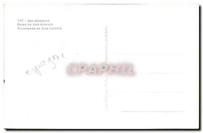 San Sebastián — Paseo de José Antonio — editor V. Pradilla, n° 142 — Verso