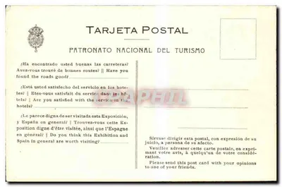 Międzynarodowa Wystawa w Barcelonie — Widok ogólny — Patronato Nacional del Turismo — Rewers