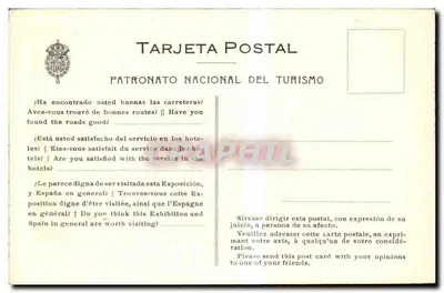 Międzynarodowa Wystawa w Barcelonie - Widok Pałacu Narodowego — Patronato Nacional del Turismo — Rewers