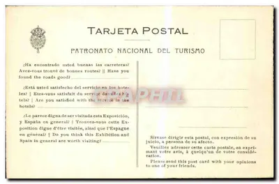 Międzynarodowa wystawa w Barcelonie — Un aspecte del gran surtidor — Patronato Nacional del Turismo — Rewers