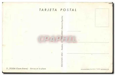 Tossa (Costa Brava) — Barcos na praia — Edições Melli, n°5 — Verso