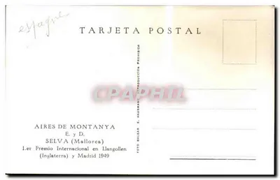 Donna in danza — davanti a una chiesa — Aires de Montanya, Selva (Mallorca) — E. y D. Hausmann — Verso