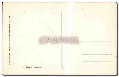 Fuenterrabía.-Calle Mayor — widok ulicy brukowanej z kościołem na tle — L. Roisin, fotograf — Rewers