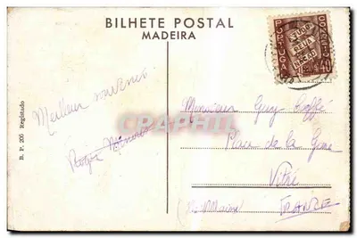Funchal. Forte do Pico — Madeira — uitgever Bilhete Postal Madeira, n° B.P. 206 — Achterkant