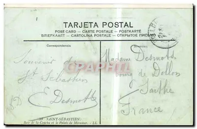 San Sebastián — Bahía de la Concha y Palacio de Miramar — LL. n° 59 — Verso