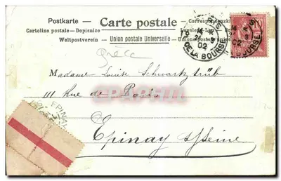 Bilhete postal antigo Ilustrador a poste na Abissínia Leão — Verso