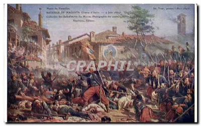 Batalha de Magenta — Guerra da Itália — 4 de junho de 1859 — Ad. Yvan, pintor (1847-1893) — Deschiens, Editor
