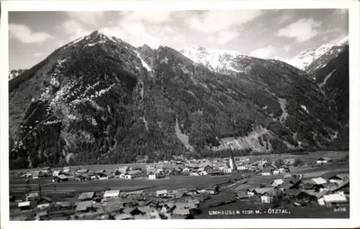 Umhausen - Ötztal — vista panorâmica com montanha nevada — editor desconhecido, n° 5498