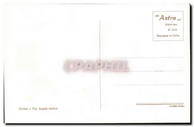 Rzym — Via Appia antyka — wydanie 'Astro' z Arté, wydrukowane w Włoszech — Rewers