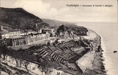 Ventimiglia — panorama wschodnia i plaża — wydawca G. Gallo, nr 26