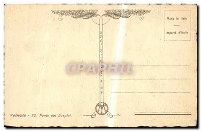 Venecia — El Puente de los Suspiros — Ed. A. Tredi - Milán, n°32 — Reverso