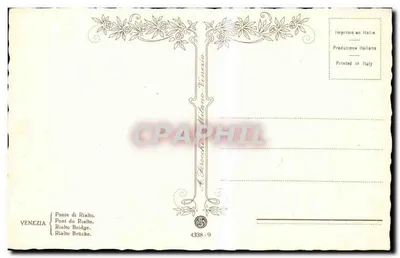 Wenecja — Most Rialto — wyd. A. Bocca, nr 4338-9 — Rewers