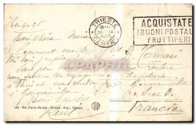 Trieste - Vista do Porto — Ed. Paolo Barich, n° 192 — Verso
