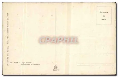 Milano - Largo Cairoli - Pomnik Garibaldiego — wydawca Milano, nr 2653-10 — Rewers