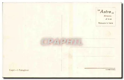 Capri - Os Faraglioni — Edições de Arte « Astro » — Verso