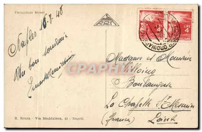 Napoli - Via Caracciolo — widok portu i wzgórzy — R. Renza, wydawca — Rewers
