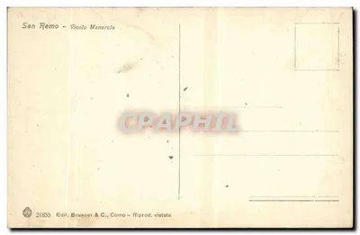San Remo - Vicolo Menarcola — Brunner & C., Como, n° 21855 — Verso
