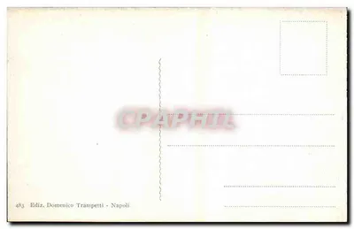 Nápoles - Castillo S. Elmo desde el Puerto — vista del puerto con barco y colina — Reverso