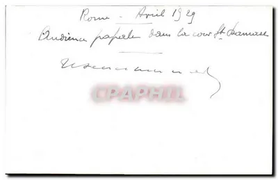 Audience papale dans la cour Sainte-Marie — Rome — avril 1929 — Verso