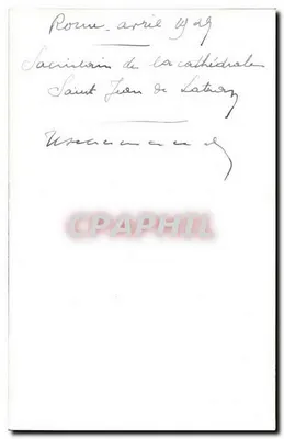 Procession religieuse à Rome — Sacristain de la cathédrale Saint-Jean-de-Latran — vers 1949 — Verso