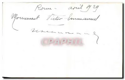Rzym — Pomnik Wiktora Emanuela II — grupa osób — datowany kwiecień 1929 — Rewers