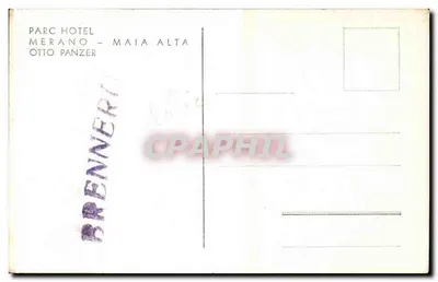 Hotel Parc — Merano, Italia — editore Otto Panzer — Verso