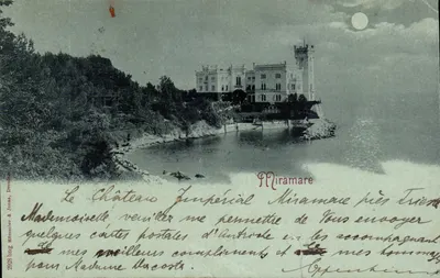 Castelo imperial de Miramare perto de Trieste — editor Römmel & Jonas, n° 2028