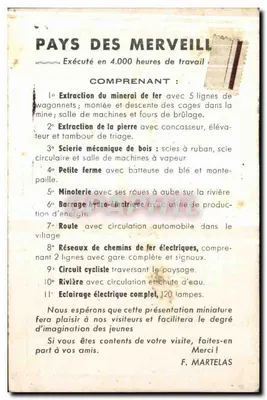 Land van de Wonderen — industriële miniatuur — F. Martelas — Achterkant